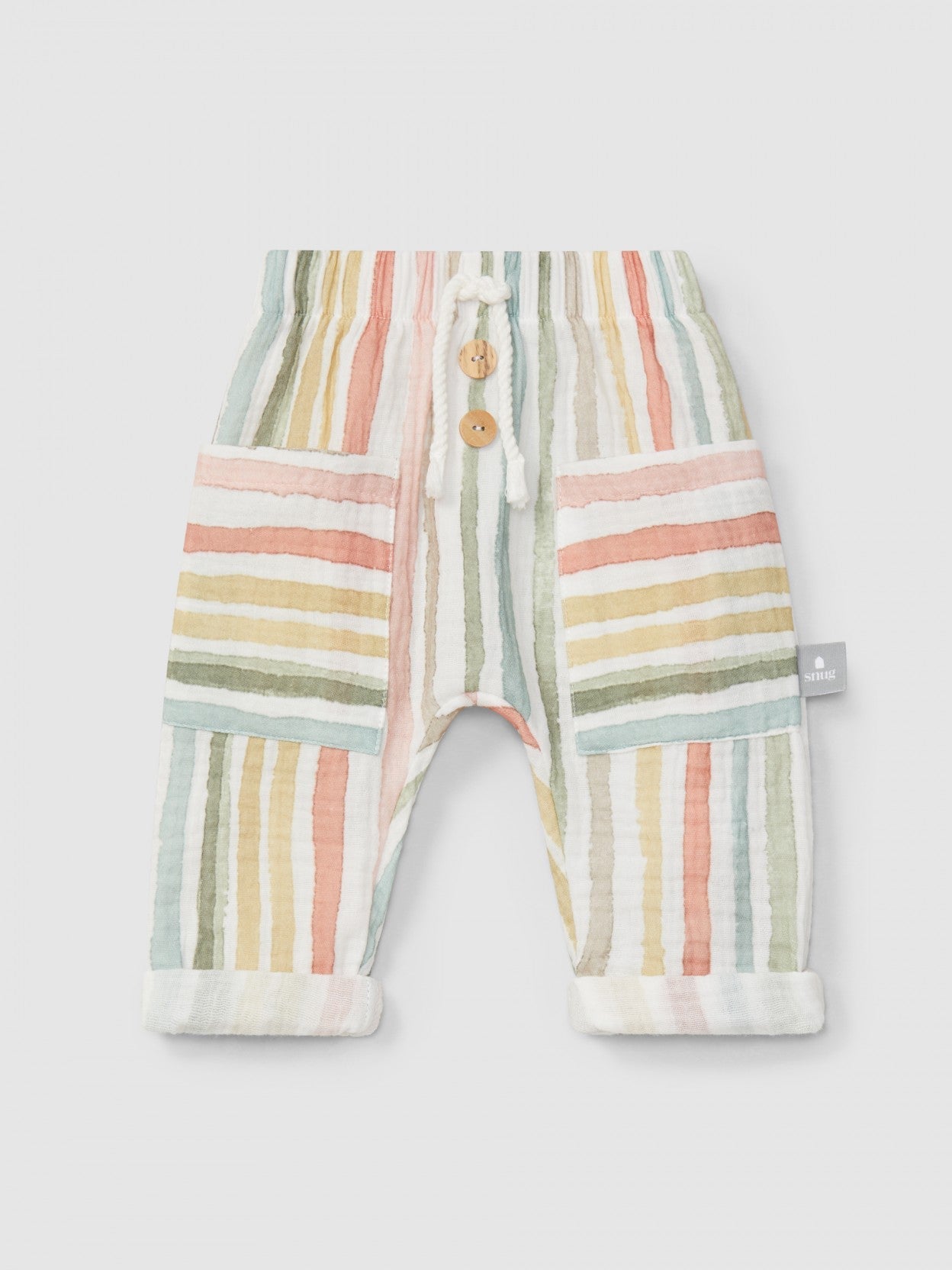 Multi-colour striped pull-up pants | Multicolor | Snug