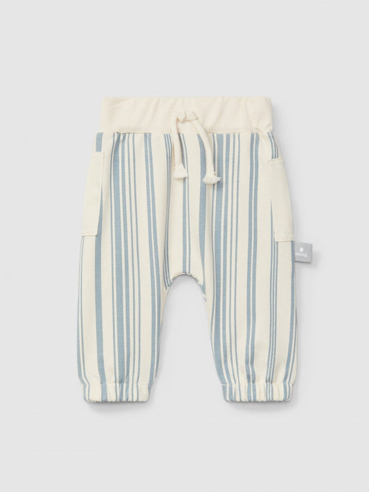 Pantalon de toilette en tissu imprimé | Rayures menthe | Ajusté