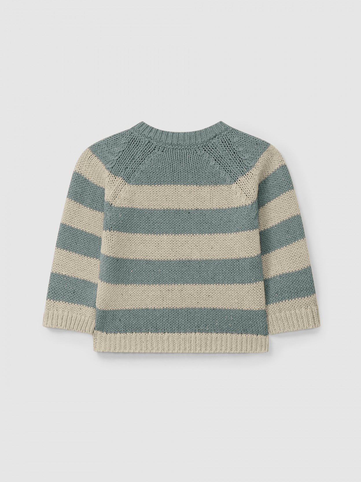 Pull tricoté rayé | Menthe/Lin | Ajusté