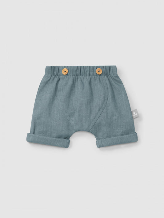 Short uni en lin avec coton | Bleu Menthe | Confortable