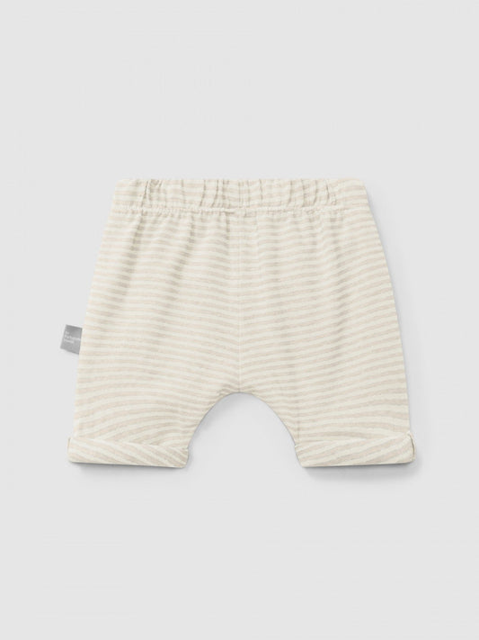 Short rayé en coton | Naturel | Ajusté