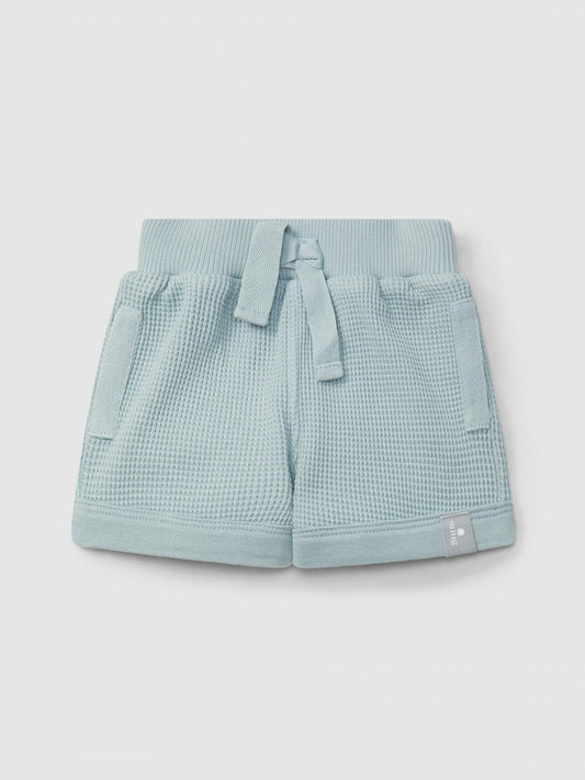 Shorts pull-up gaufrés | Bleu menthe | Ajusté