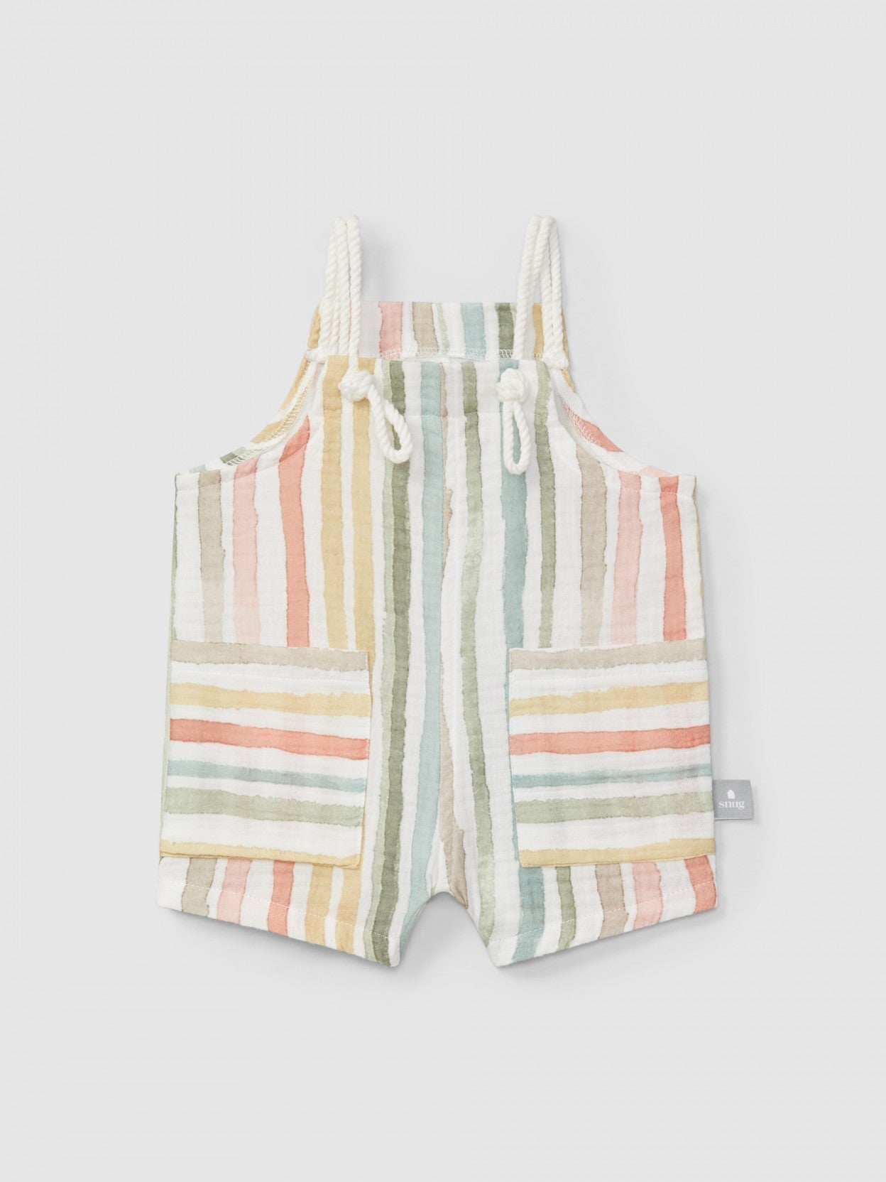 Salopette short rayée multicolore | Multicolore | Ajusté
