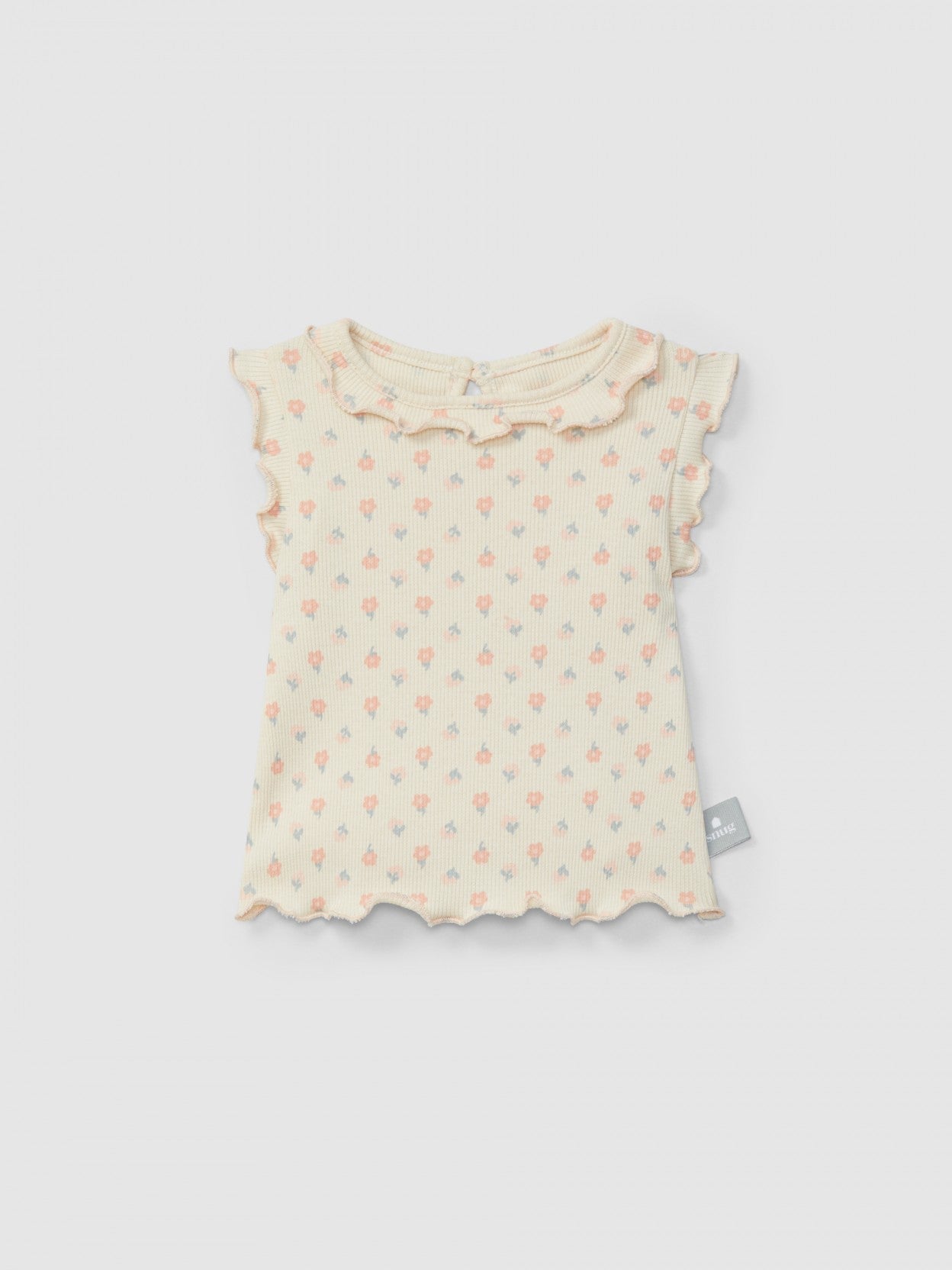 Débardeur côtelé en jersey à imprimé floral | Rose | Ajusté