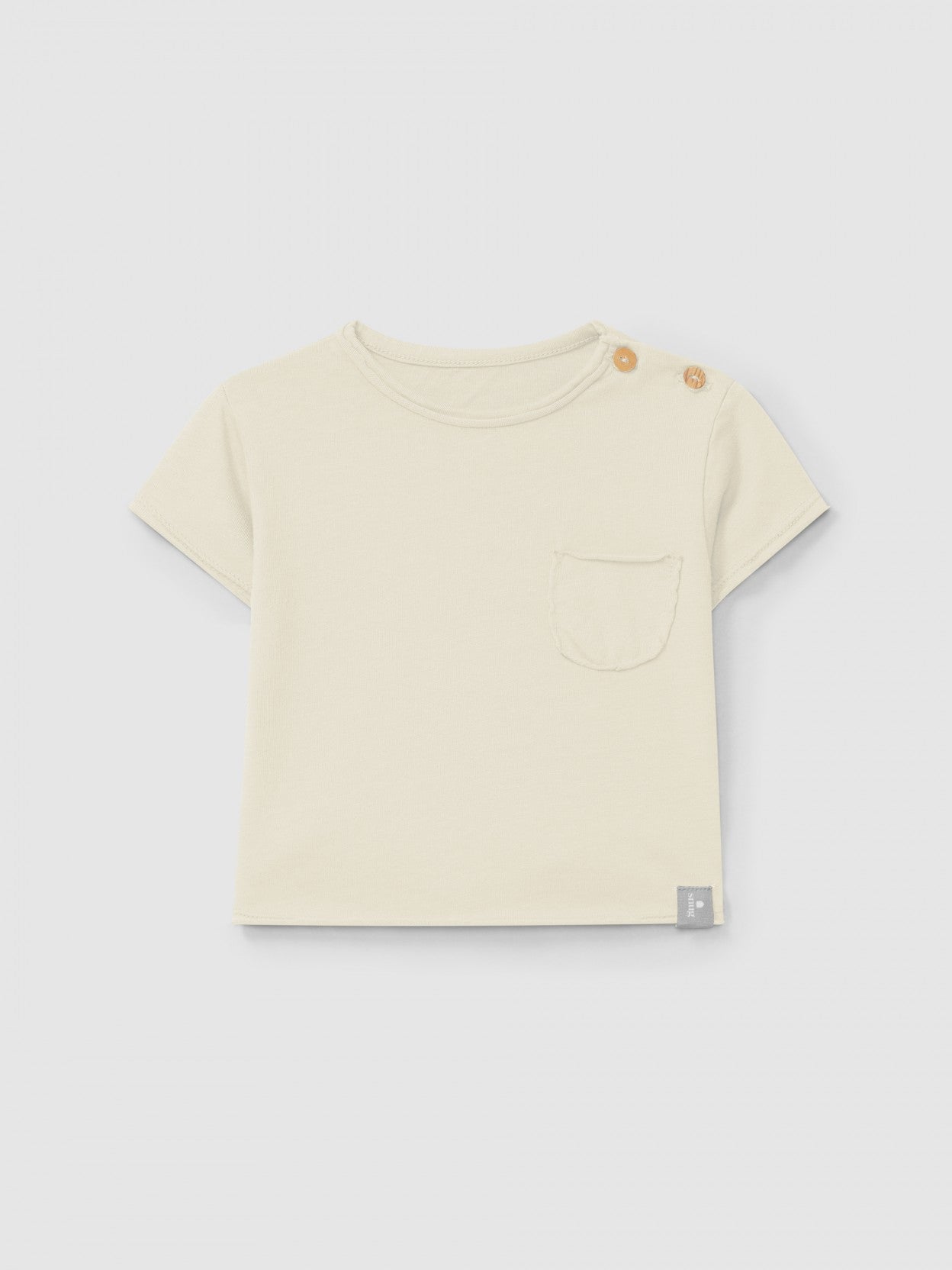 T-shirt uni avec poche | Naturel | Ajusté