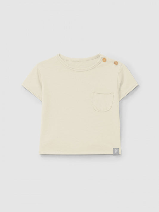 T-shirt uni avec poche | Naturel | Ajusté