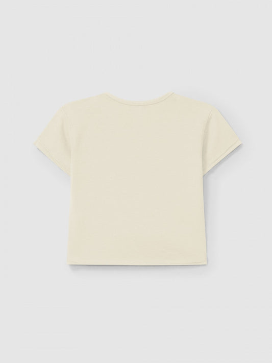 T-shirt uni avec poche | Naturel | Ajusté
