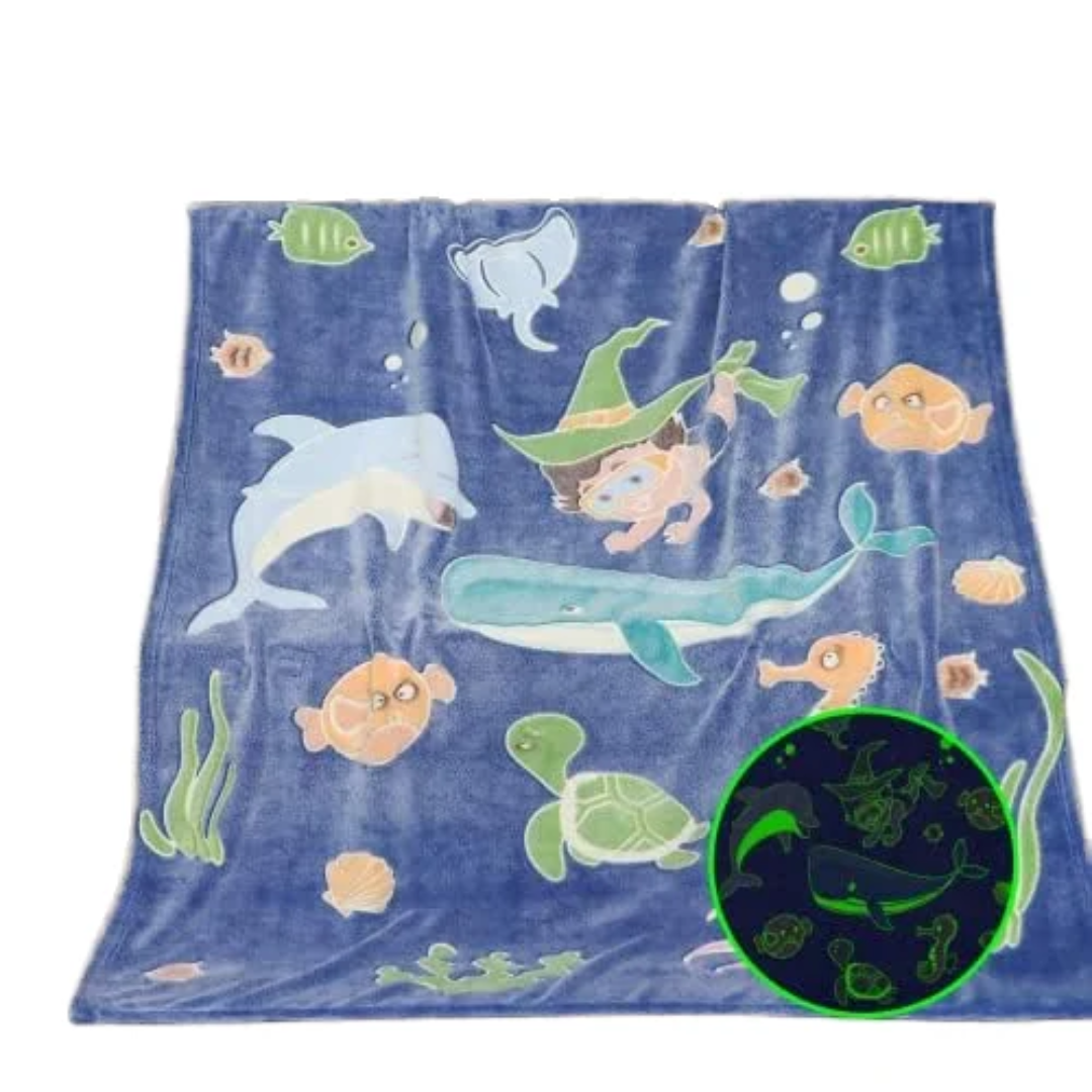 Couverture phosphorescente Sous la mer 50x60 po