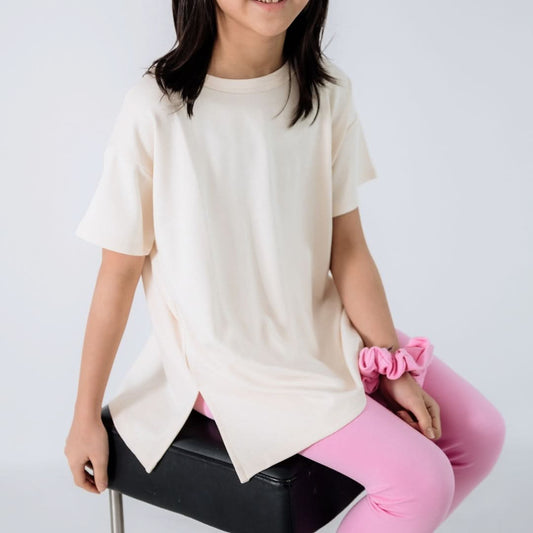 T-shirt oversize en bambou pour enfant | Crème