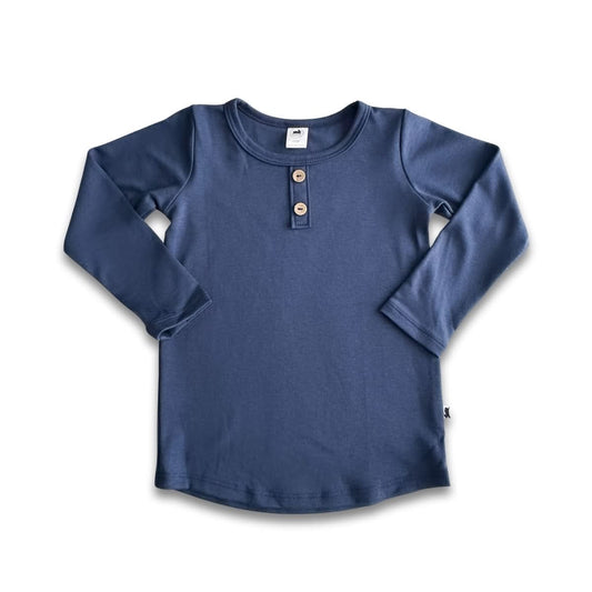 Kids' Bamboo Henley Long-Sleeve Shirt | Navy