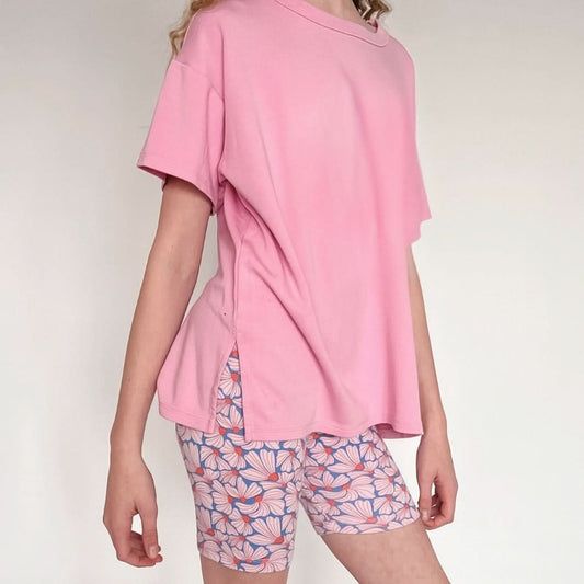 T-shirt oversize en bambou pour enfant | Bleu marée