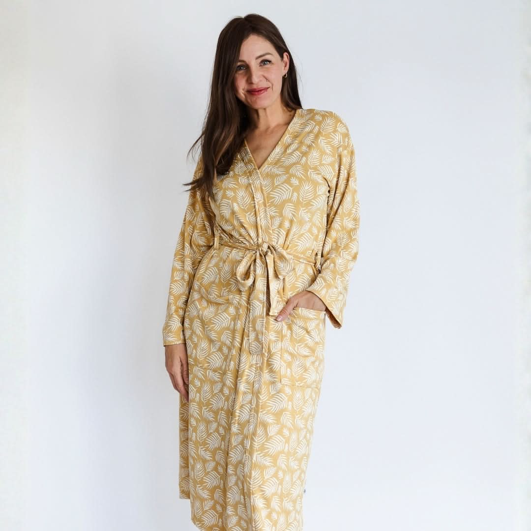 Robe de chambre en bambou pour femme | Olive