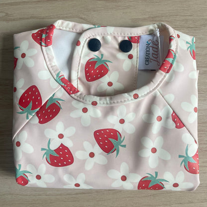 Long-Sleeve Waterproof Bib - Strawberries
