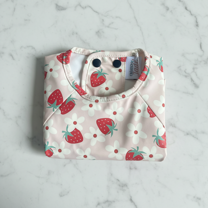 Long-Sleeve Waterproof Bib - Strawberries