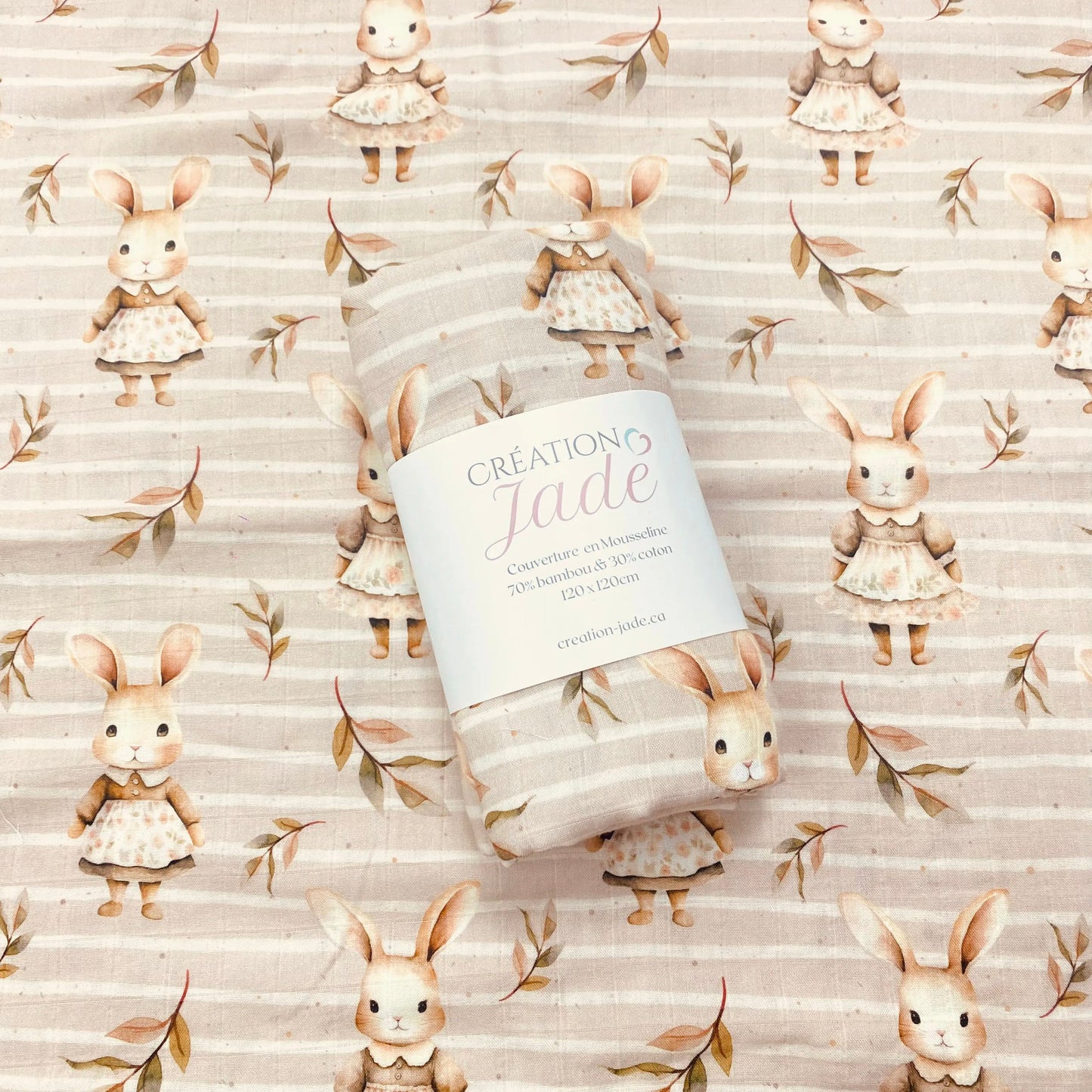 Mousseline Création Jade - bambou et coton - Madame Lapin