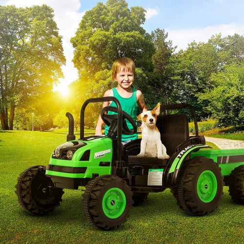 Voiture électrique pour enfants tracteur 6V 2026 avec télécommande et remorque détachable