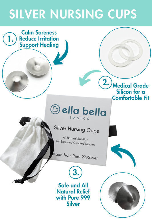 999 Silver Nursing Cups with Silicone Rings