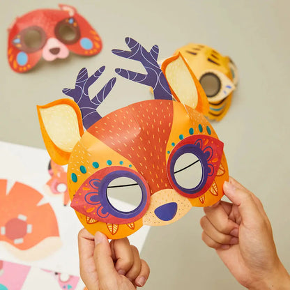 Masque en papier : Fête dans la forêt