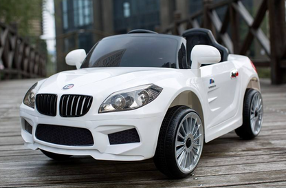 Voiture électrique BMW 12 V pour enfants avec télécommande et siège en cuir AMÉLIORÉ