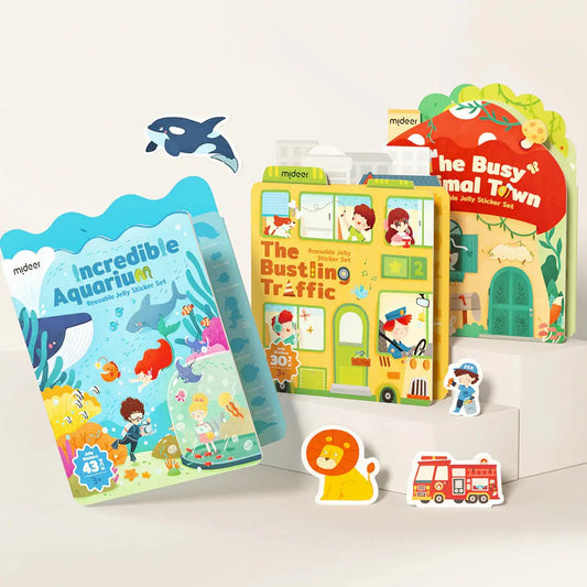 Reusable Jelly Sticker Set - The Bustling Traffic