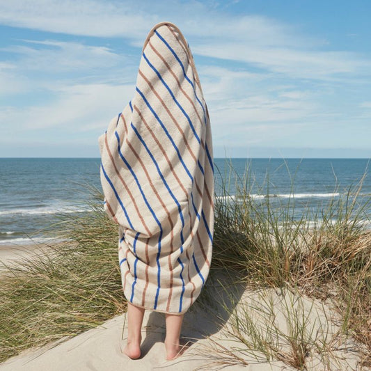 Raita Hooded Towel - Caramel / Optic Blue