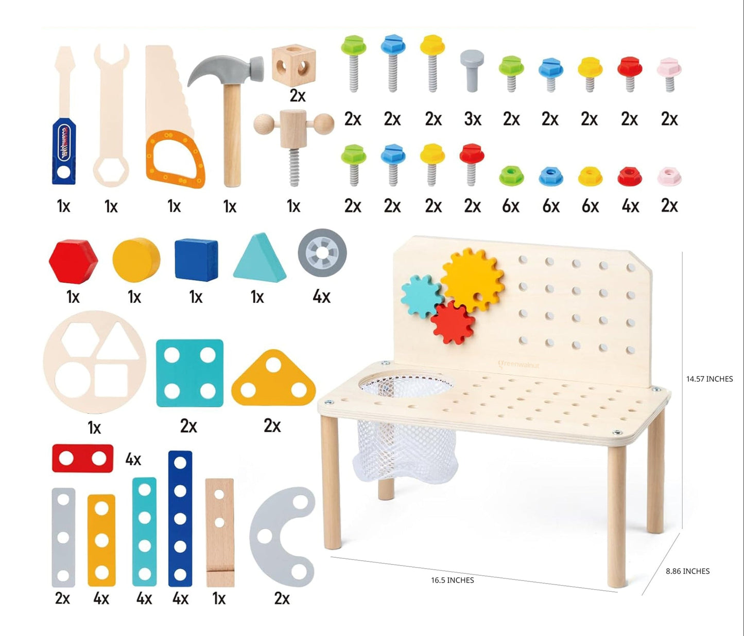 Wooden Kids Tool Play Set | Wooden Tool Workshop | Stem Toy | Montessori Toy