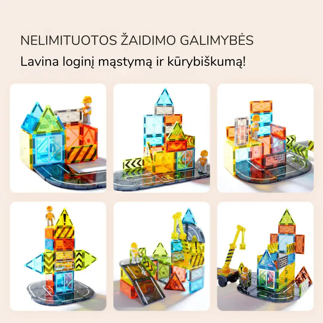 Colorful Magnetic Tiles - Little Architect 36 pcs