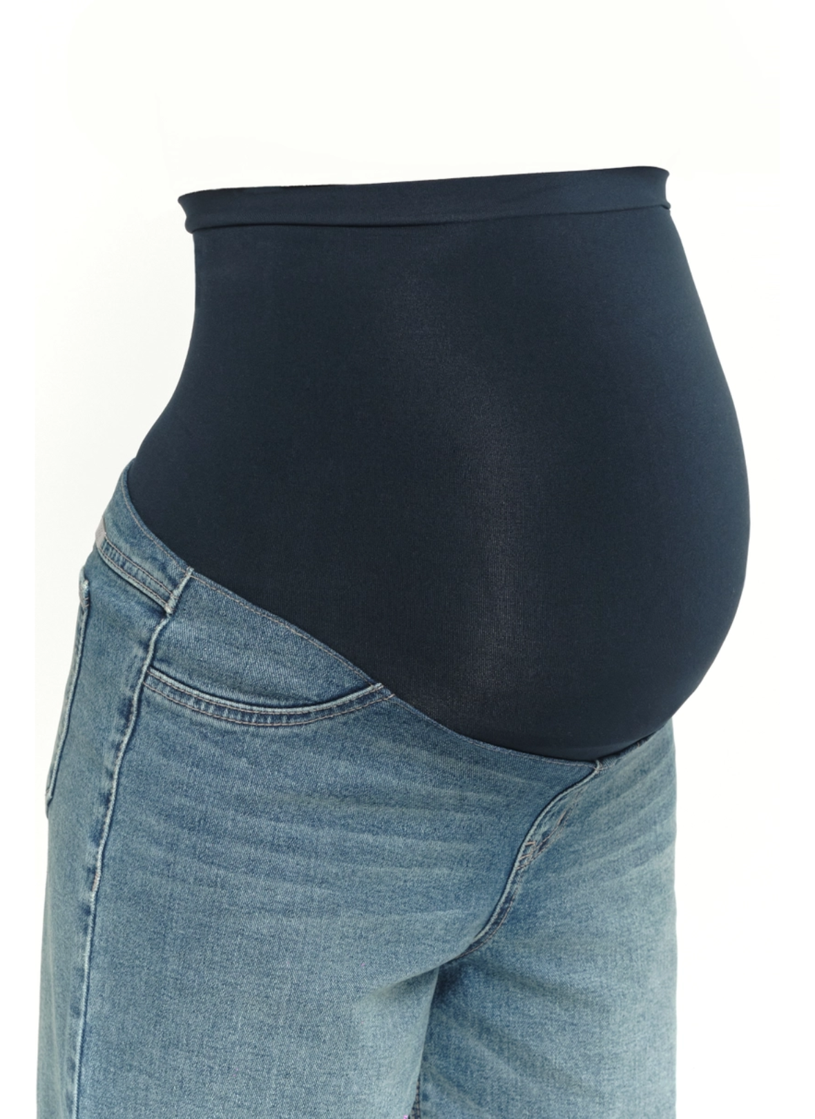 Willa Roll-Cuff Wide-Leg Maternity Jeans