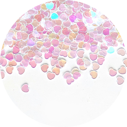 Rainbow Transparent Heart Glitter