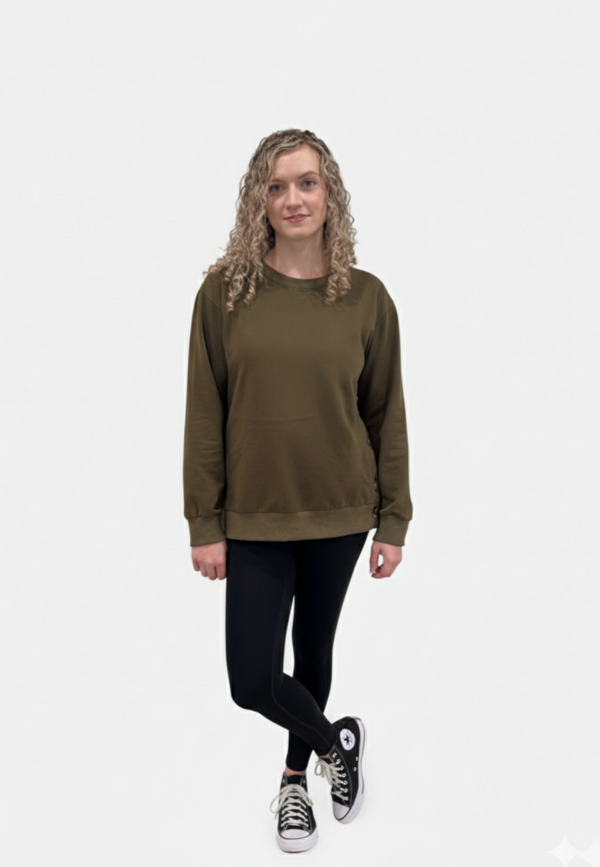 Sienna Side-Button Maternity Nursing Sweatshirt