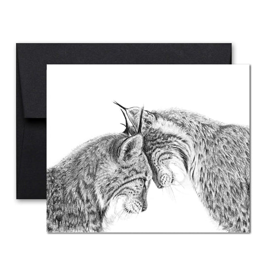 Carte de vœux Deux Lynx Amoureux