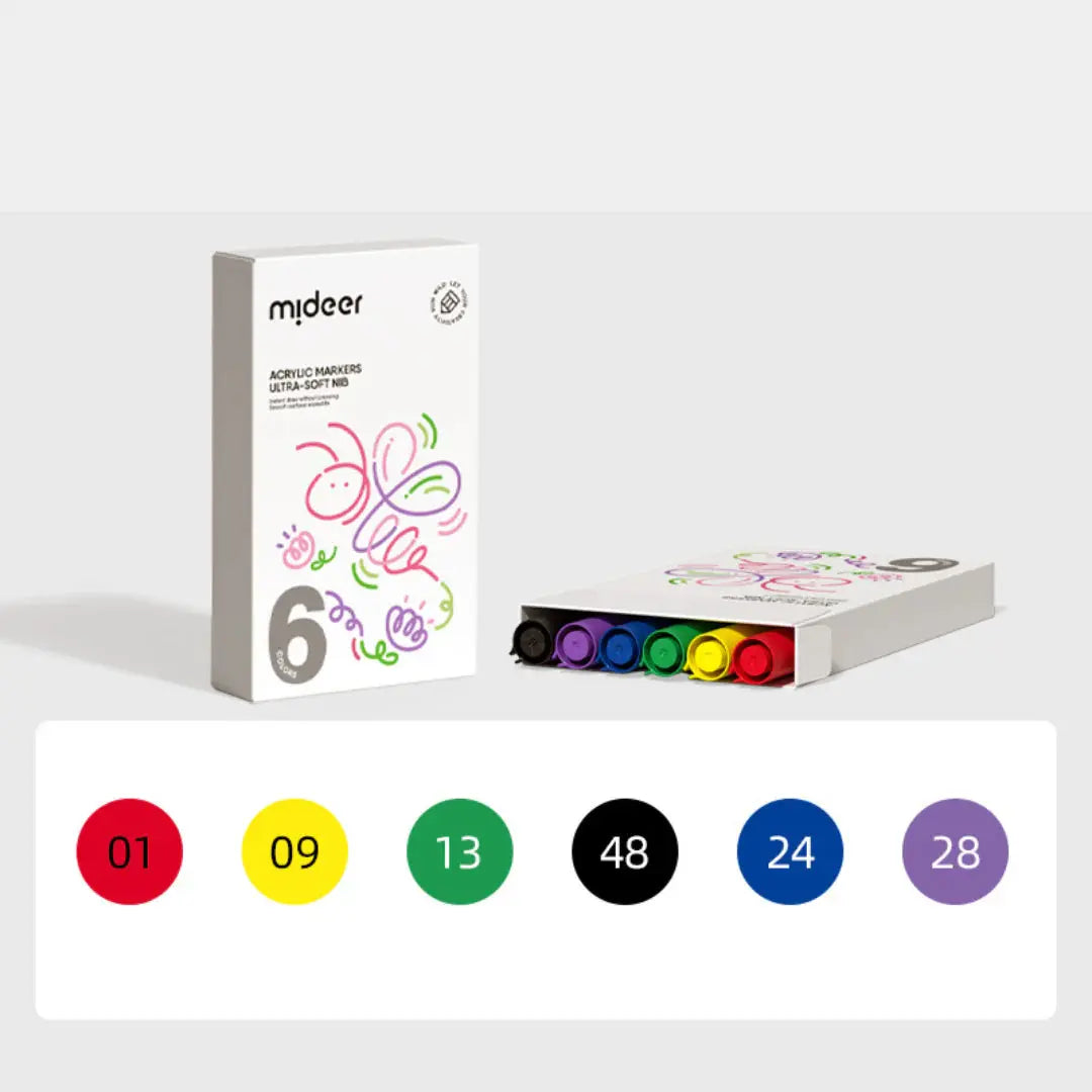 Acrylic Markers - Ultra-Soft Nib 6 Colors