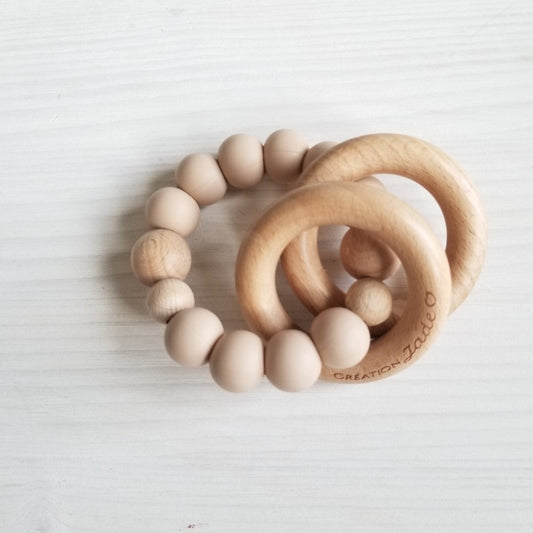 Minimalist Wooden Rattle - Oat