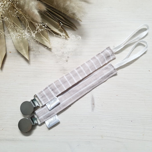 Nouveauté - Attache-suce Tissu - clip Inox - Leila