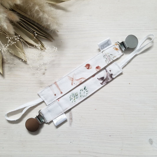 Nouveauté - Attache-suce Tissu - clip Inox - Grand ours et animaux