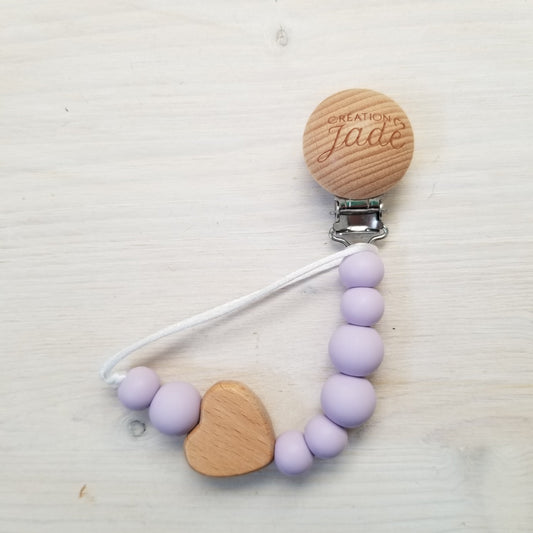 Wooden Pacifier Clip - Amour Maternel - Lilac