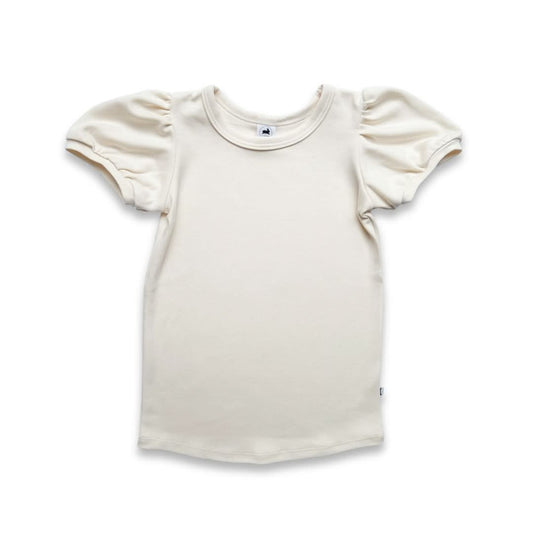 Kids Bamboo Puffed Sleeve T-Shirt | Cream
