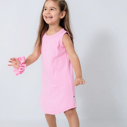 Robe débardeur ample en bambou pour enfants | Rose Taffetas