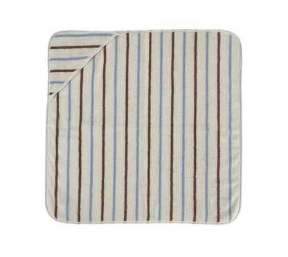 Serviette à capuche Raita - Caramel / Bleu glacier