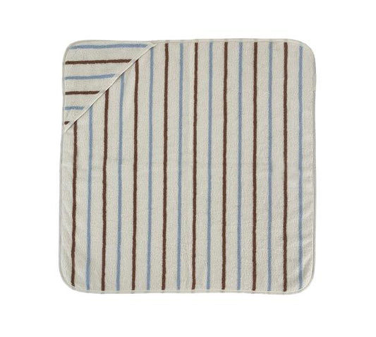 Raita Hooded Towel - Caramel / Ice Blue