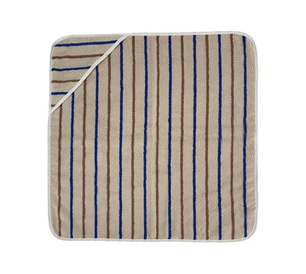 Serviette à capuche Raita - Caramel / Bleu optique