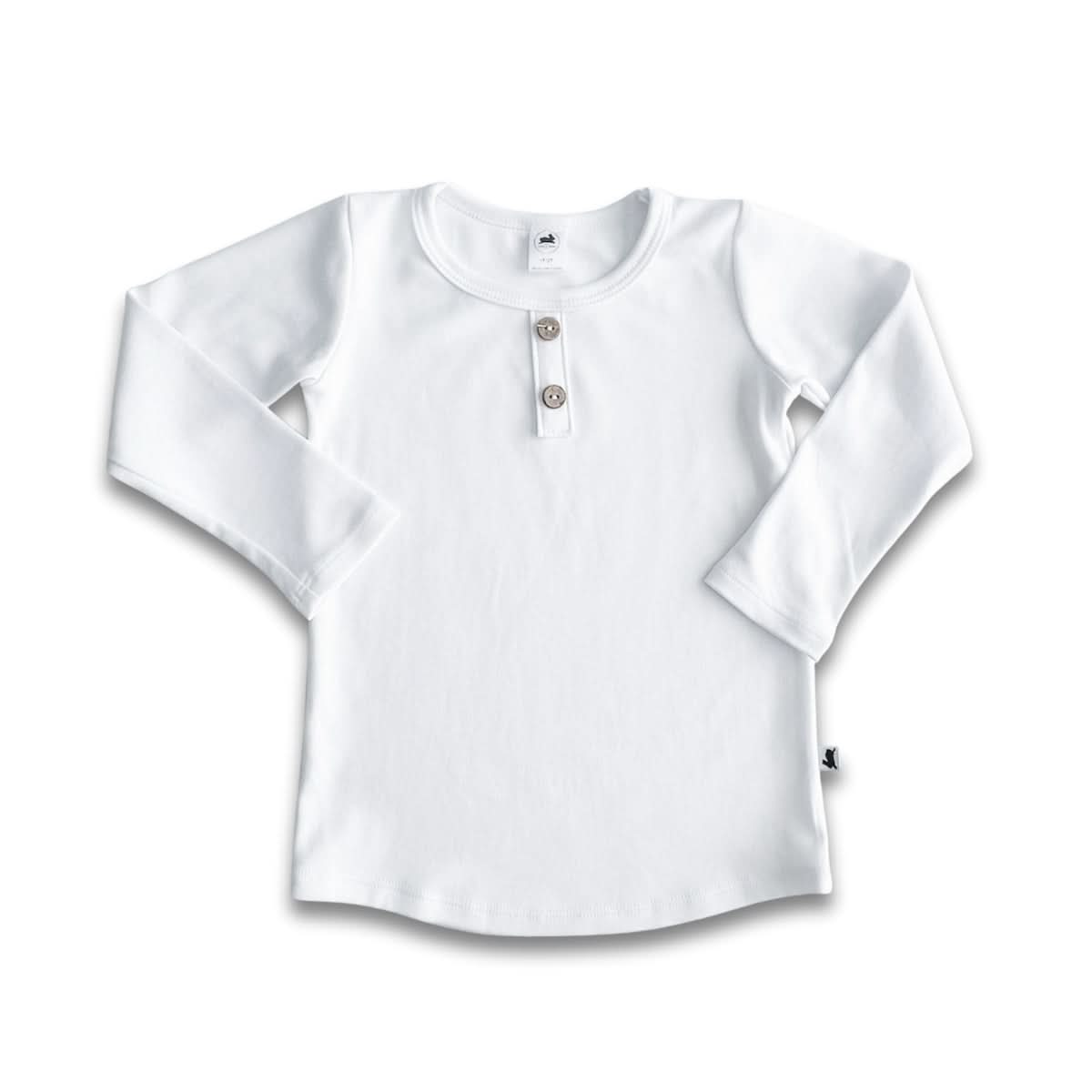 T-shirt Henley à manches longues en bambou pour enfant | Marine