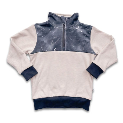 Youth Bamboo Fleece Half-Zip | Terracotta With Twilight Grove