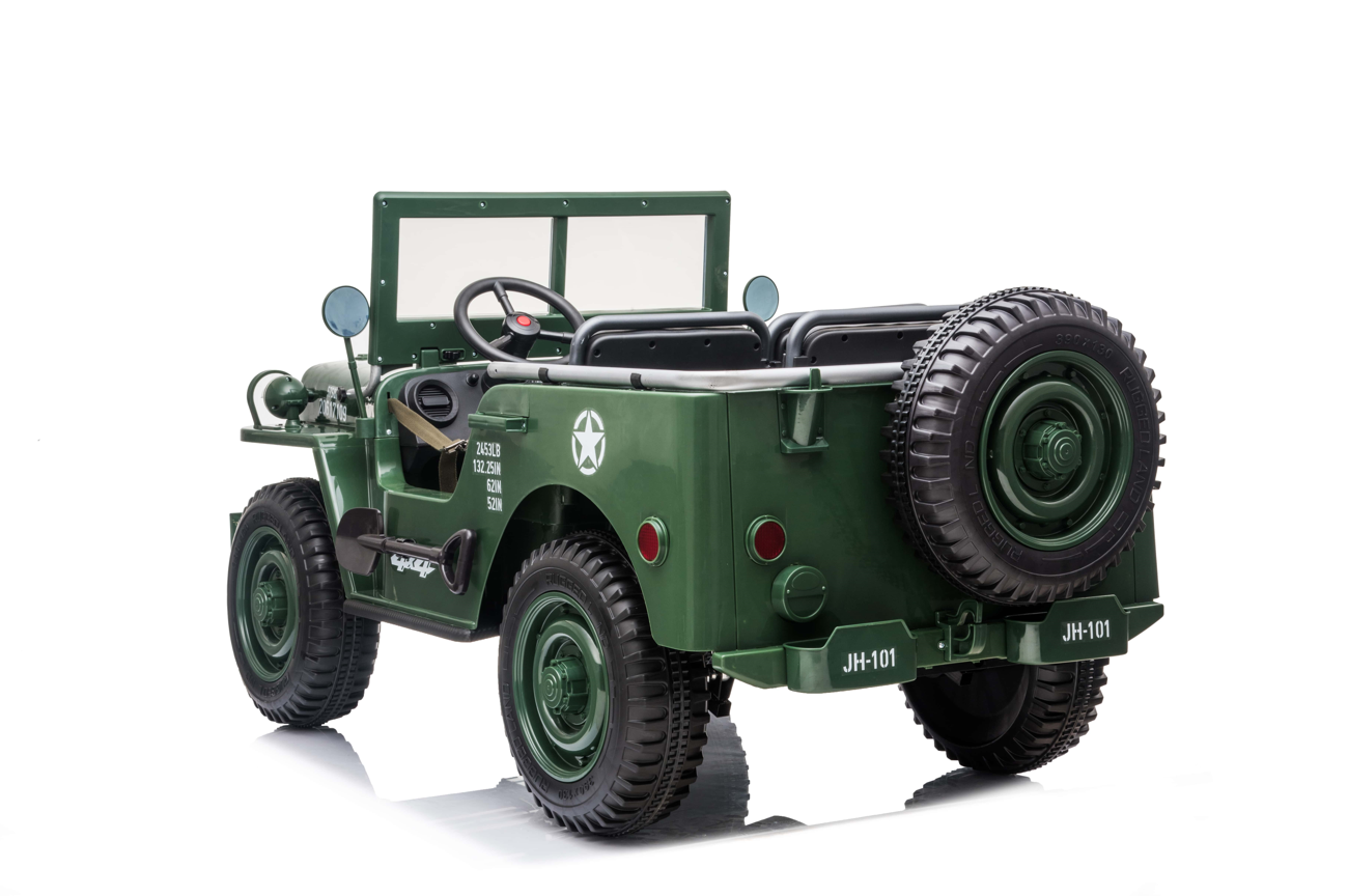 Voiture électrique pour enfants 24 V Jeep militaire 3 places DELUXE avec télécommande