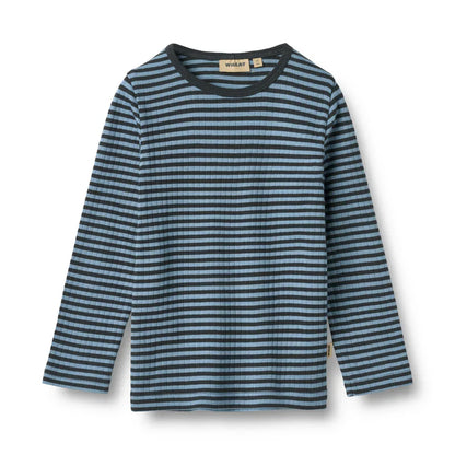 T-shirt manches longues Stig | Rayures bleu vif | Wheat Kids