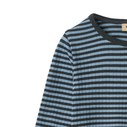 T-shirt manches longues Stig | Rayures bleu vif | Wheat Kids