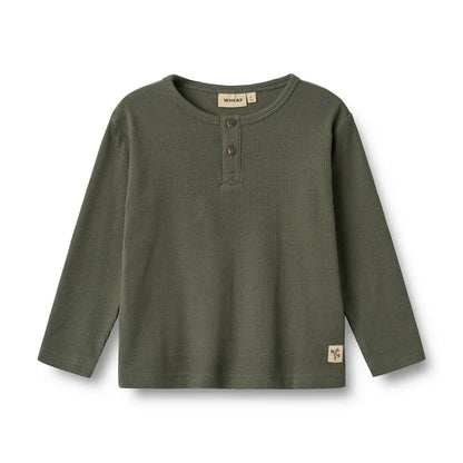 T-shirt manches longues Morris – col henley, Winter Forest