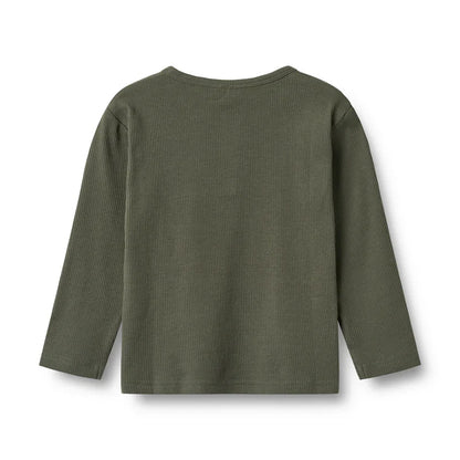 T-shirt manches longues Morris – col henley, Winter Forest