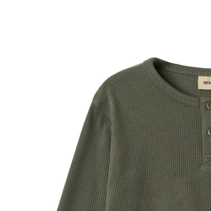 T-shirt manches longues Morris – col henley, Winter Forest
