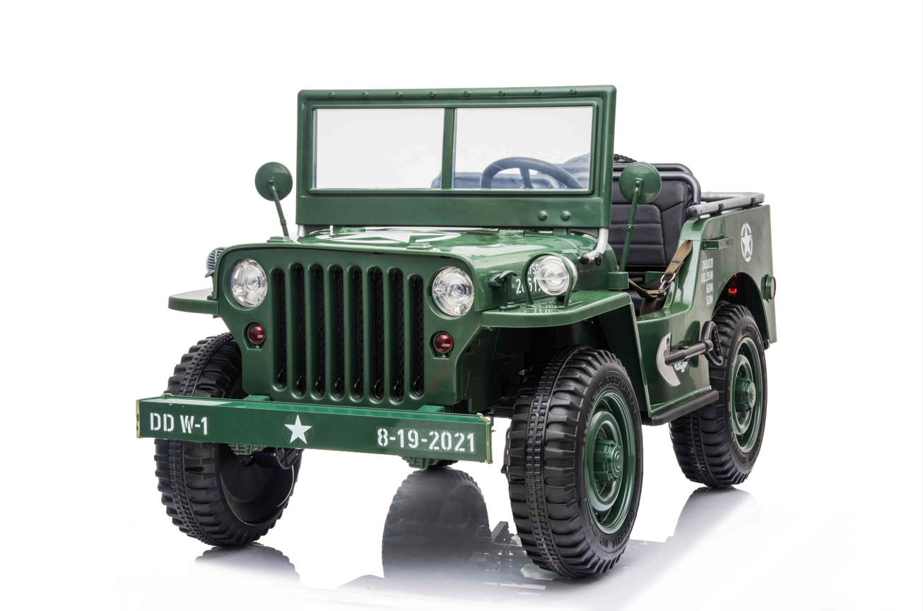 Voiture électrique pour enfants 24 V Jeep militaire 3 places DELUXE avec télécommande
